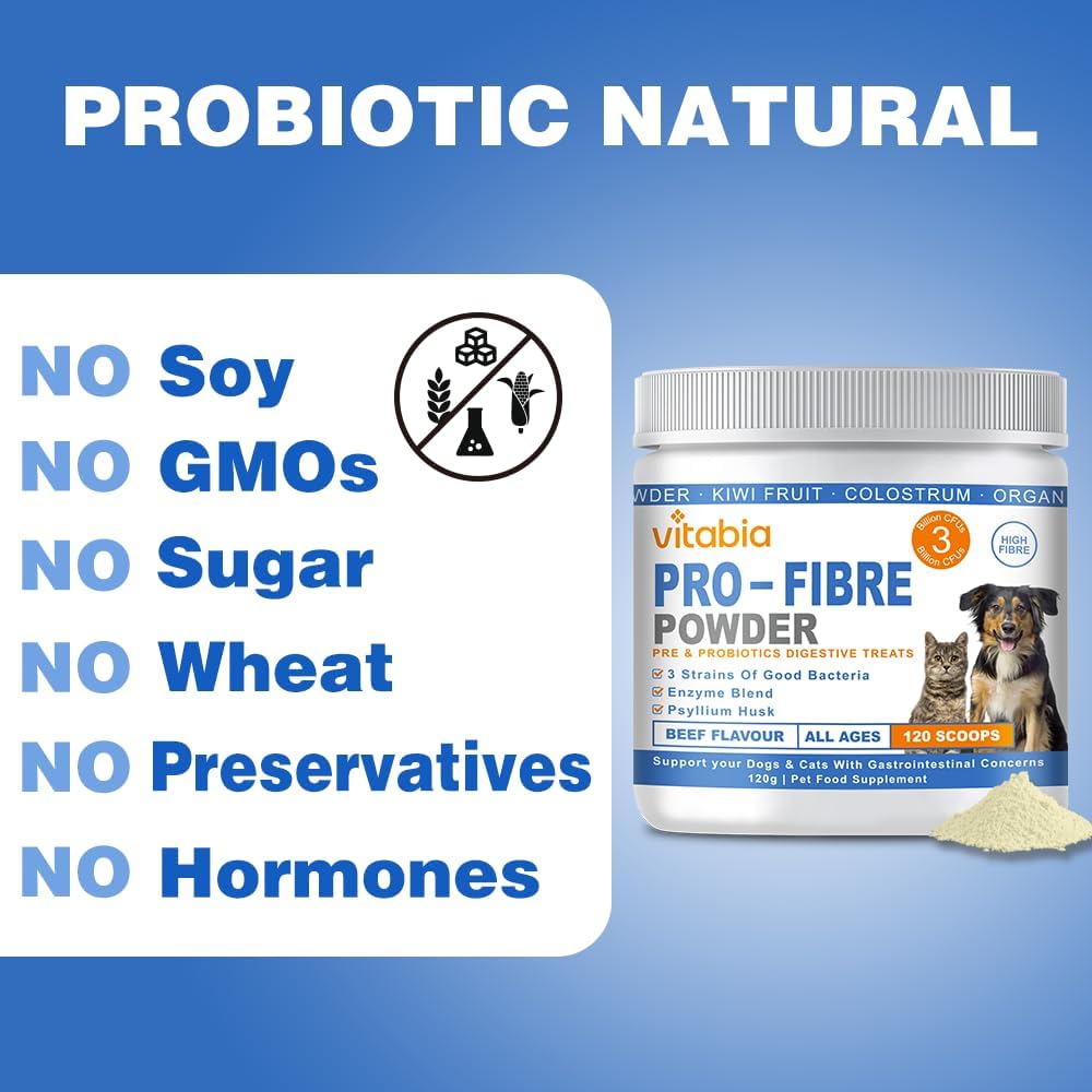 120g Pro Fibre For Dogs and Cats Powder - Natural Fibre Supplement Dogs Cat Treats