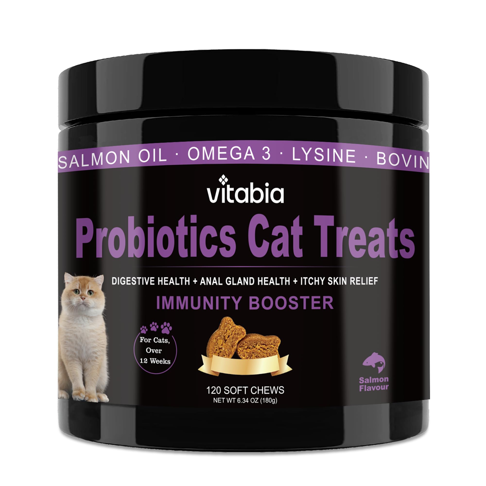 60 Probiotics For Cats | Cat Treats For Itchy Dry Skin, Allergies and Flea Treatment 60 Treats