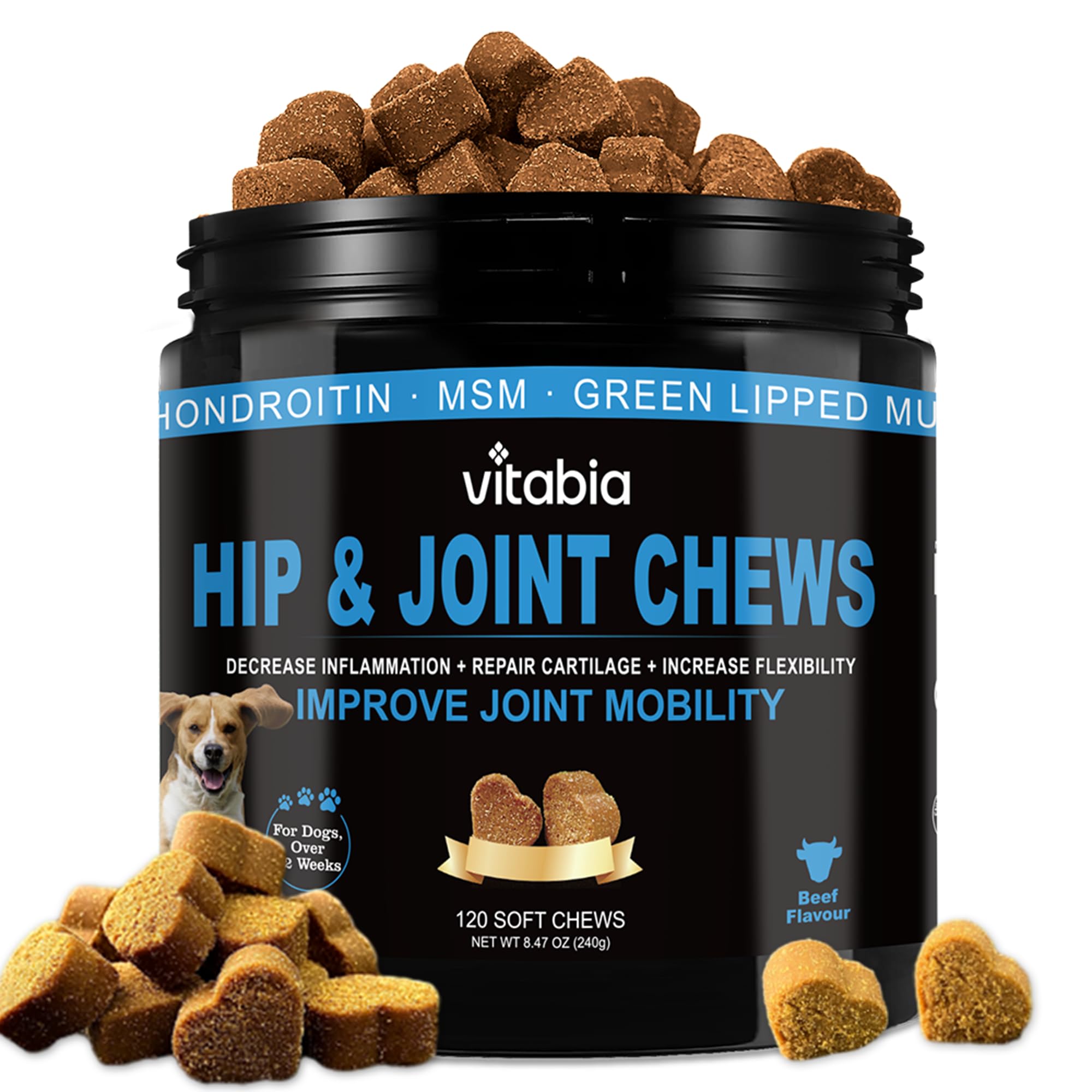 120 Joint Supplements for Dogs – Beef Flavour joint supplements for dogs (120 Count)